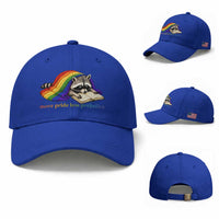 More Pride Less Prejudice Baseball Cap LGBT Raccoon Book Lover