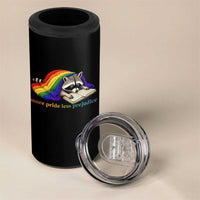 More Pride Less Prejudice 4 in 1 Can Cooler Tumbler LGBT Raccoon Book Lover