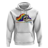More Pride Less Prejudice Hoodie LGBT Raccoon Book Lover