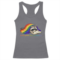 More Pride Less Prejudice Racerback Tank Top LGBT Raccoon Book Lover
