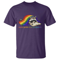 More Pride Less Prejudice T Shirt LGBT Raccoon Book Lover