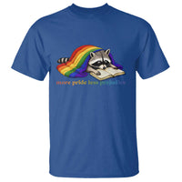 More Pride Less Prejudice T Shirt LGBT Raccoon Book Lover