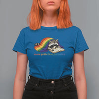 More Pride Less Prejudice T Shirt For Women LGBT Raccoon Book Lover