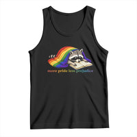 More Pride Less Prejudice Tank Top LGBT Raccoon Book Lover