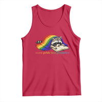 More Pride Less Prejudice Tank Top LGBT Raccoon Book Lover
