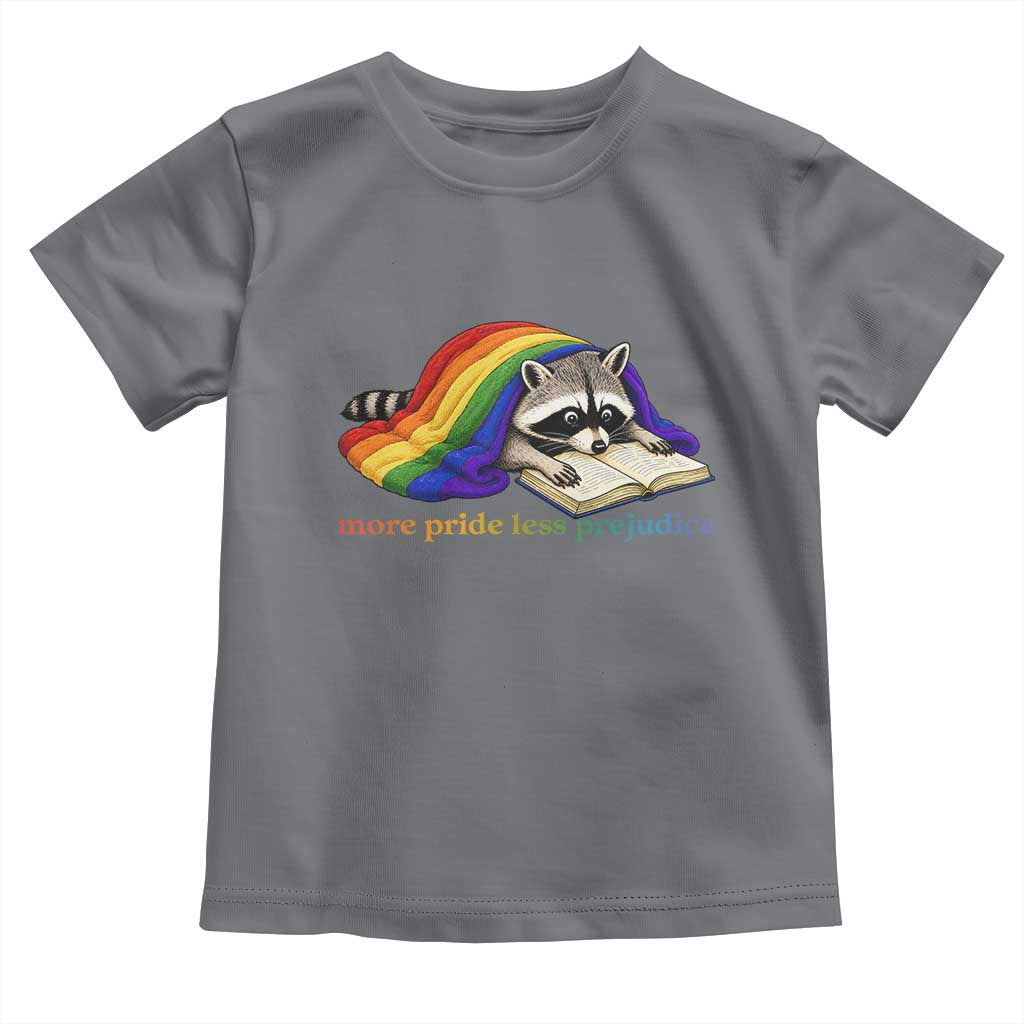 More Pride Less Prejudice Toddler T Shirt LGBT Raccoon Book Lover