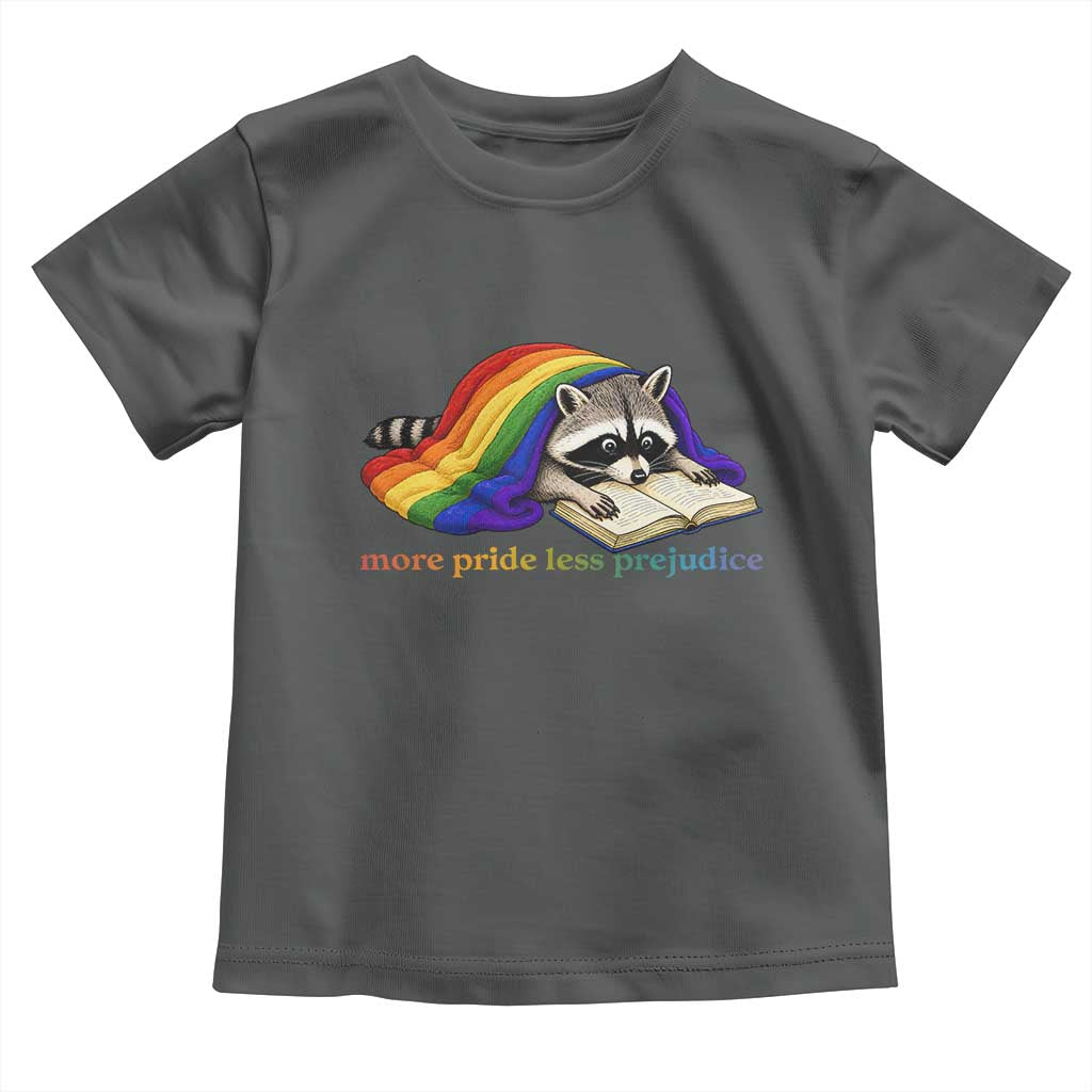 More Pride Less Prejudice Toddler T Shirt LGBT Raccoon Book Lover