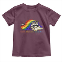 More Pride Less Prejudice Toddler T Shirt LGBT Raccoon Book Lover
