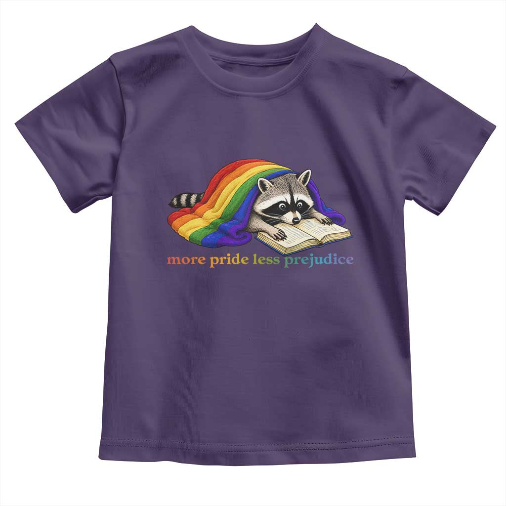 More Pride Less Prejudice Toddler T Shirt LGBT Raccoon Book Lover