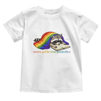 More Pride Less Prejudice Toddler T Shirt LGBT Raccoon Book Lover