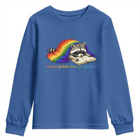 More Pride Less Prejudice Youth Sweatshirt LGBT Raccoon Book Lover