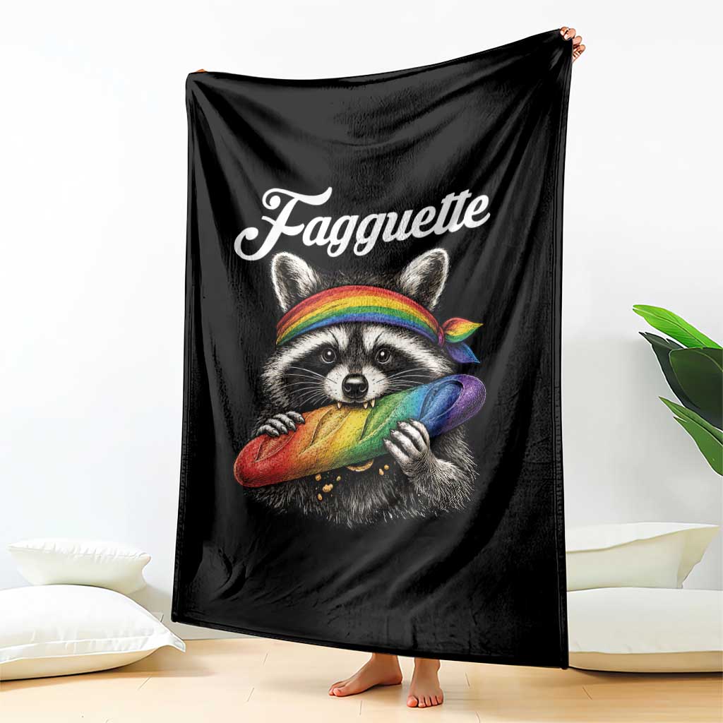 Faguette LGBTQ Throw Blanket Funny Pride Raccoon Rainbow