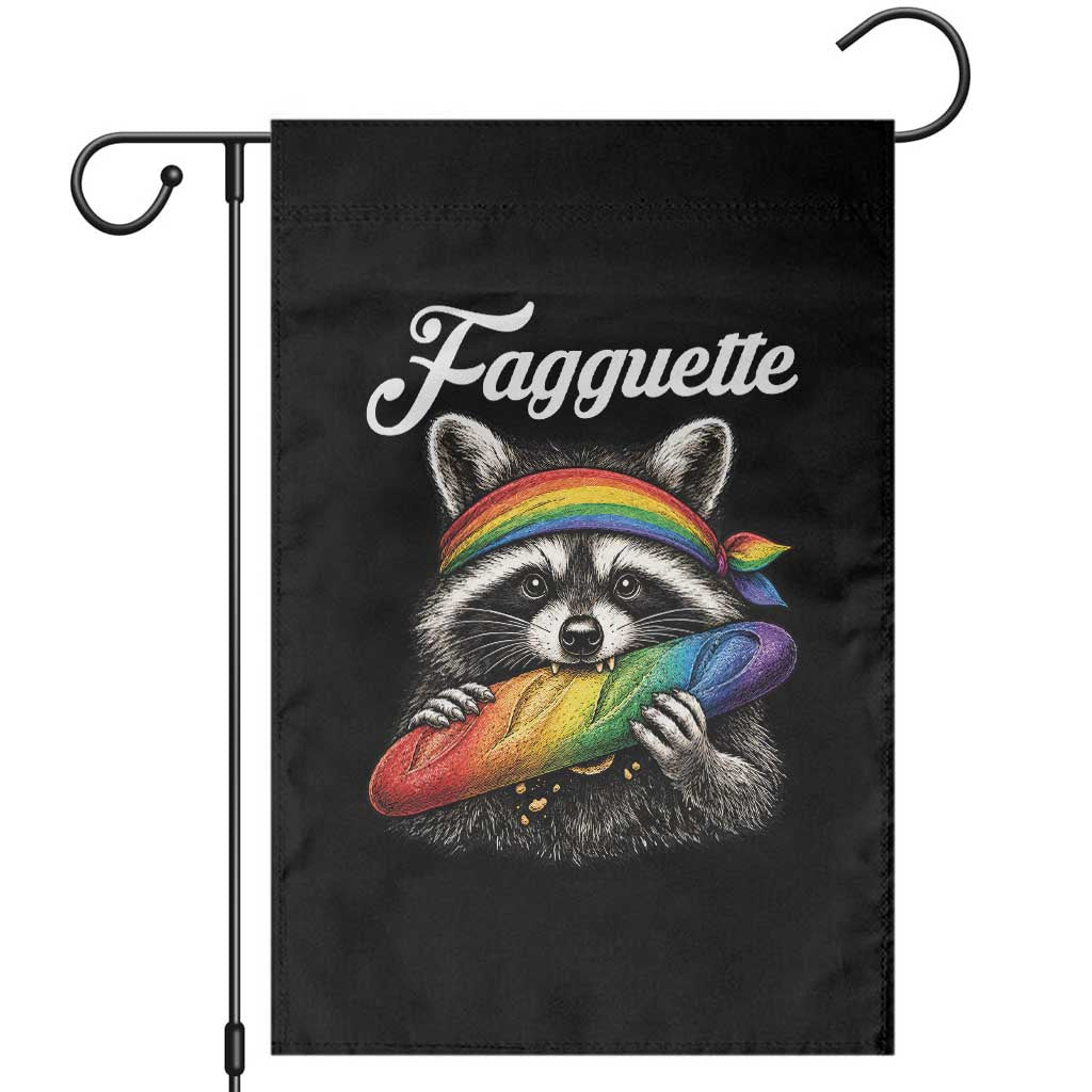 Faguette LGBTQ Garden Flag Funny Pride Raccoon Rainbow