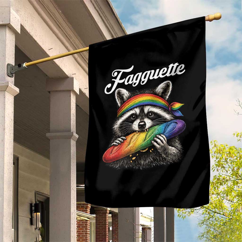 Faguette LGBTQ Garden Flag Funny Pride Raccoon Rainbow
