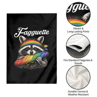 Faguette LGBTQ Garden Flag Funny Pride Raccoon Rainbow