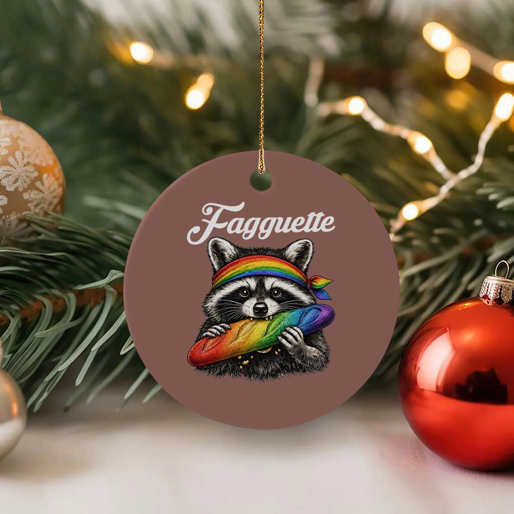 Faguette LGBTQ Ceramic Ornament Funny Pride Raccoon Rainbow