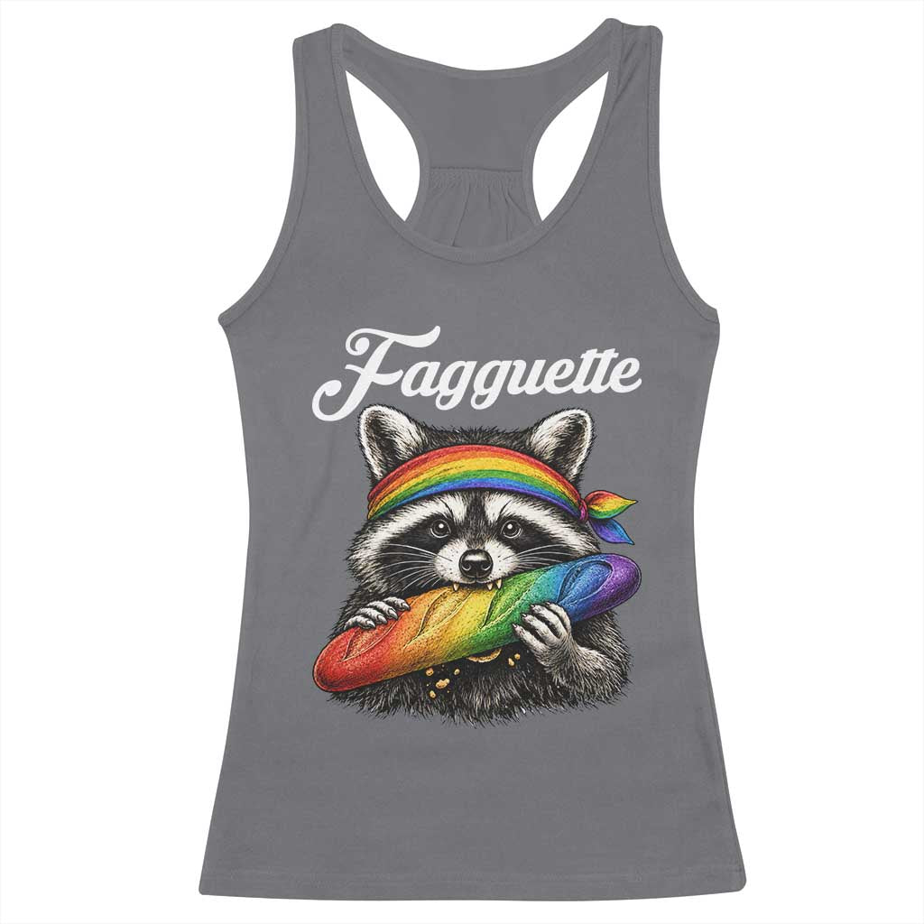 Faguette LGBTQ Racerback Tank Top Funny Pride Raccoon Rainbow