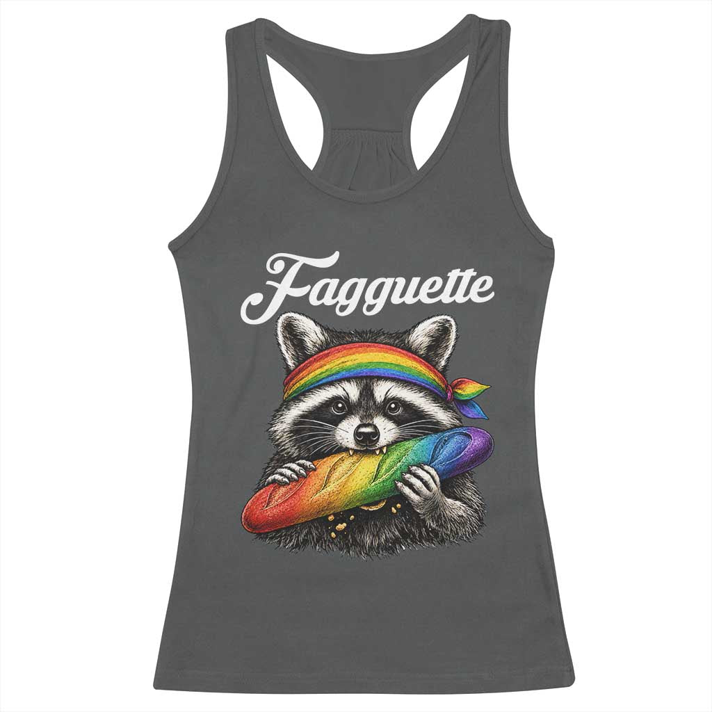 Faguette LGBTQ Racerback Tank Top Funny Pride Raccoon Rainbow