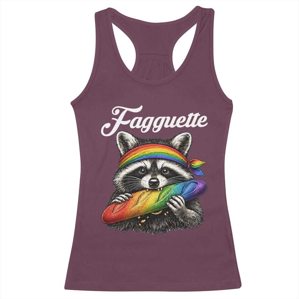 Faguette LGBTQ Racerback Tank Top Funny Pride Raccoon Rainbow