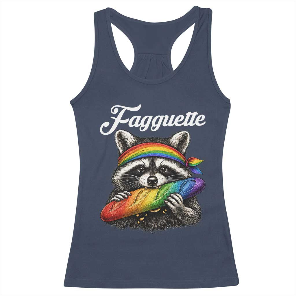Faguette LGBTQ Racerback Tank Top Funny Pride Raccoon Rainbow