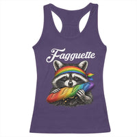 Faguette LGBTQ Racerback Tank Top Funny Pride Raccoon Rainbow