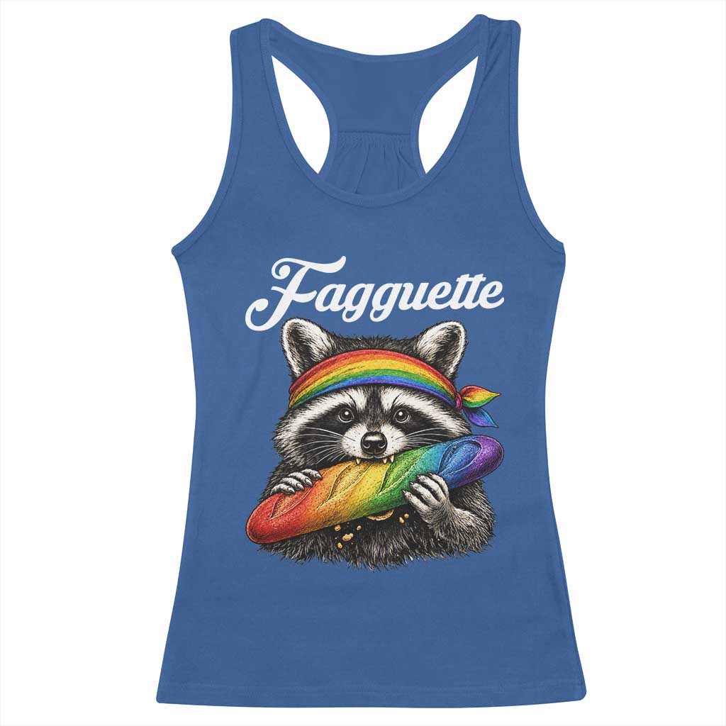 Faguette LGBTQ Racerback Tank Top Funny Pride Raccoon Rainbow