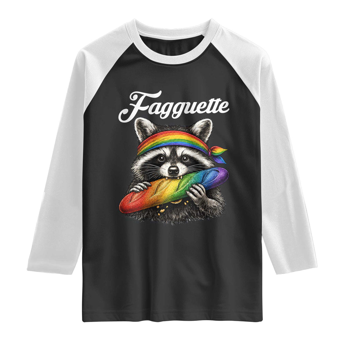 Faguette LGBTQ Raglan Shirt Funny Pride Raccoon Rainbow