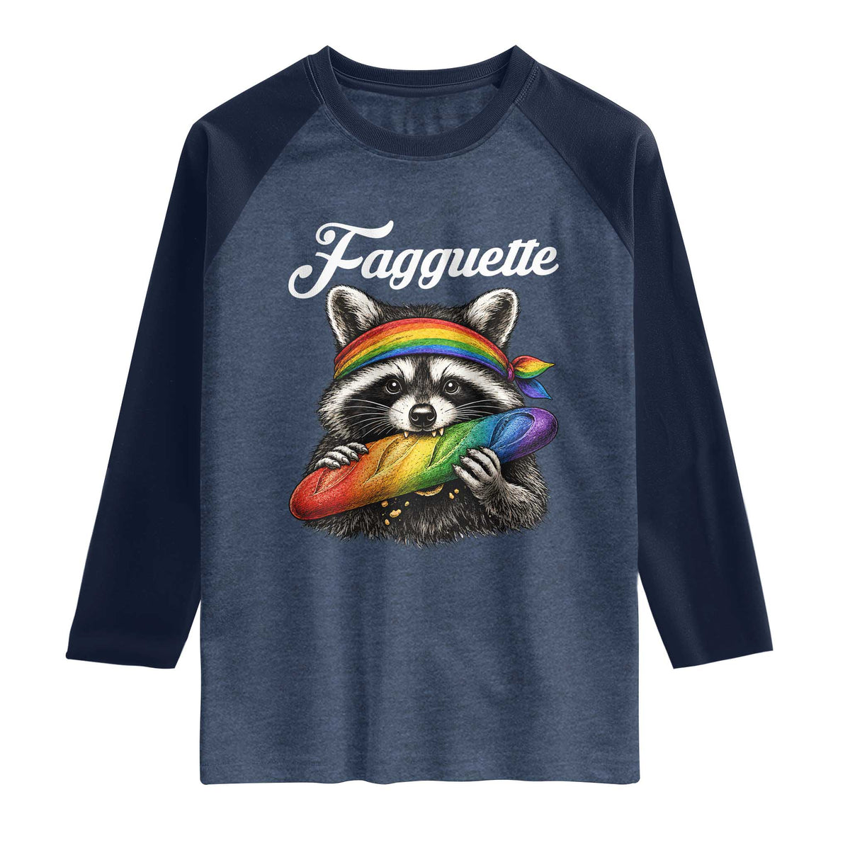 Faguette LGBTQ Raglan Shirt Funny Pride Raccoon Rainbow