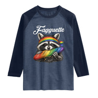 Faguette LGBTQ Raglan Shirt Funny Pride Raccoon Rainbow