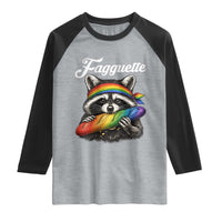 Faguette LGBTQ Raglan Shirt Funny Pride Raccoon Rainbow