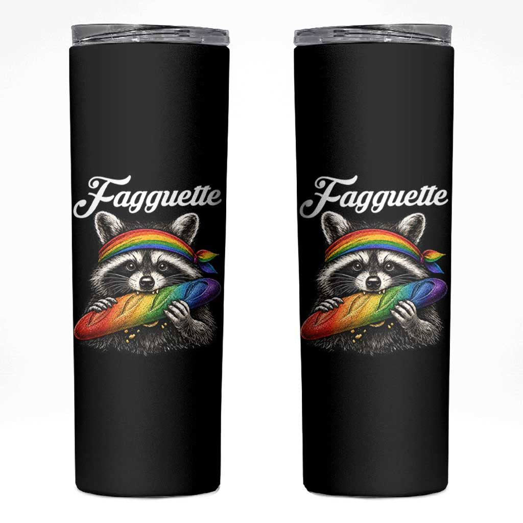 Faguette LGBTQ Skinny Tumbler Funny Pride Raccoon Rainbow