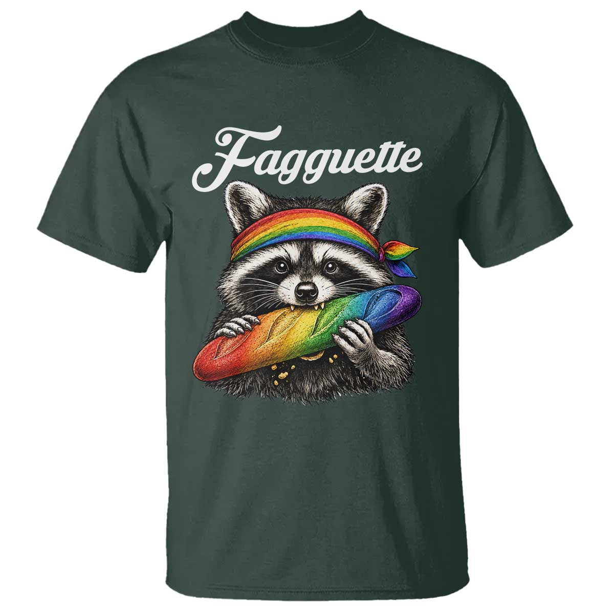 Faguette LGBTQ T Shirt Funny Pride Raccoon Rainbow