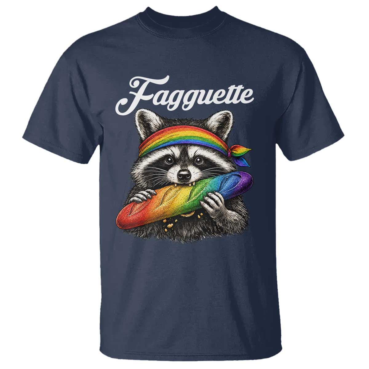 Faguette LGBTQ T Shirt Funny Pride Raccoon Rainbow