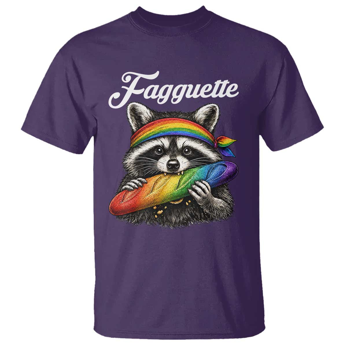 Faguette LGBTQ T Shirt Funny Pride Raccoon Rainbow