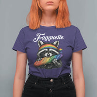 Faguette LGBTQ T Shirt For Women Funny Pride Raccoon Rainbow