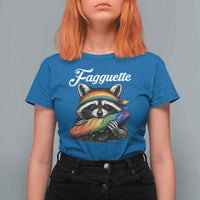 Faguette LGBTQ T Shirt For Women Funny Pride Raccoon Rainbow