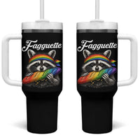 Faguette LGBTQ Tumbler With Handle Funny Pride Raccoon Rainbow