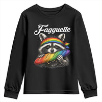 Faguette LGBTQ Youth Sweatshirt Funny Pride Raccoon Rainbow