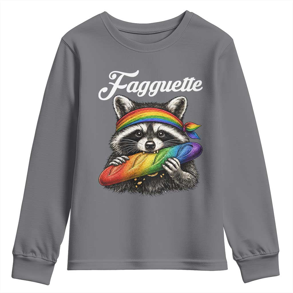 Faguette LGBTQ Youth Sweatshirt Funny Pride Raccoon Rainbow