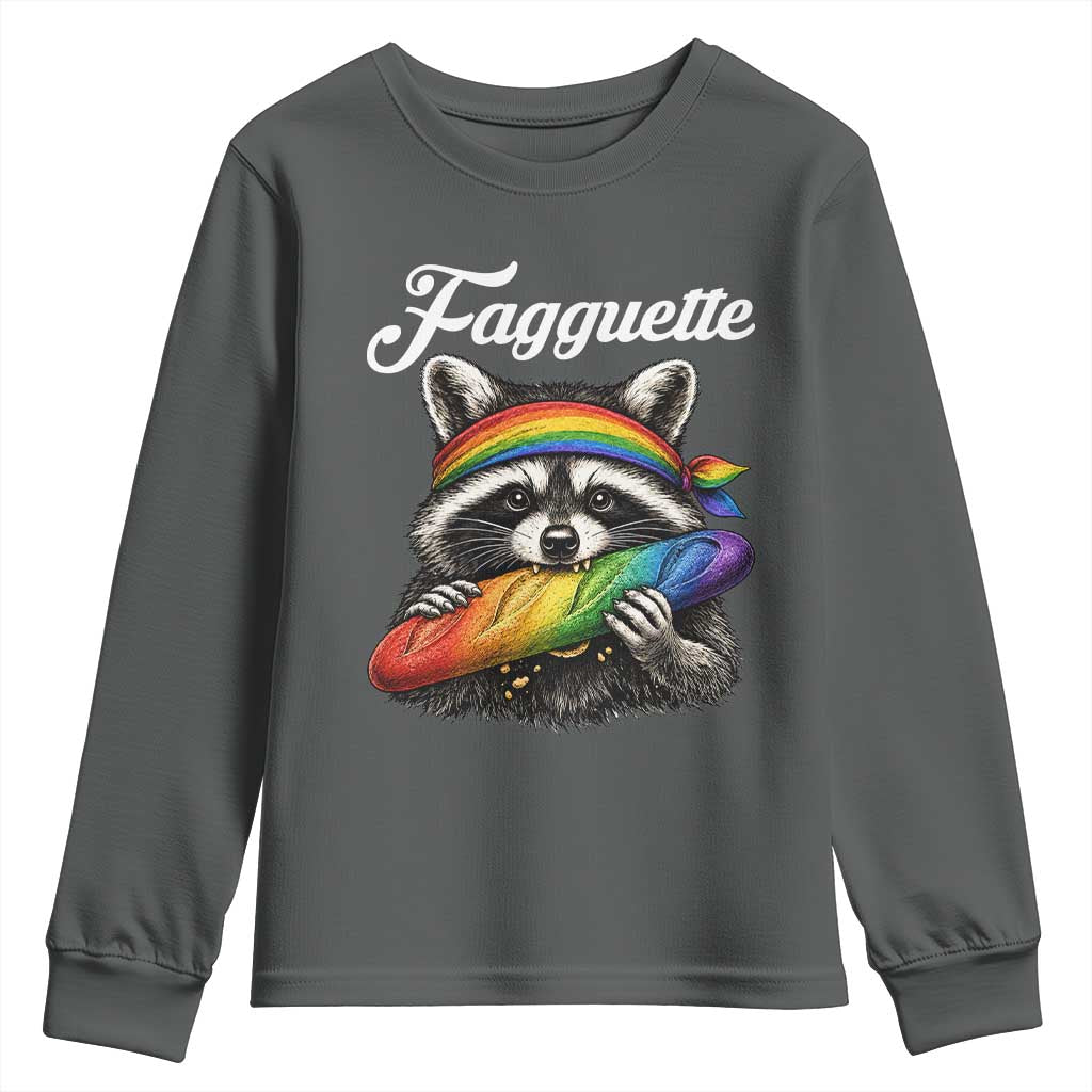 Faguette LGBTQ Youth Sweatshirt Funny Pride Raccoon Rainbow