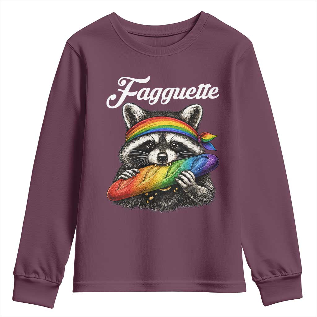 Faguette LGBTQ Youth Sweatshirt Funny Pride Raccoon Rainbow