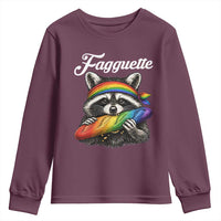 Faguette LGBTQ Youth Sweatshirt Funny Pride Raccoon Rainbow