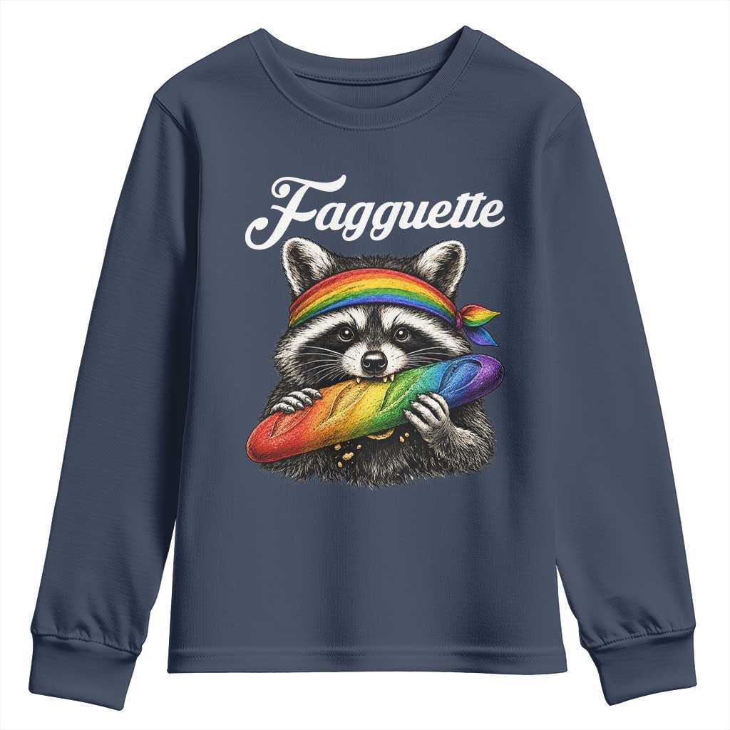 Faguette LGBTQ Youth Sweatshirt Funny Pride Raccoon Rainbow