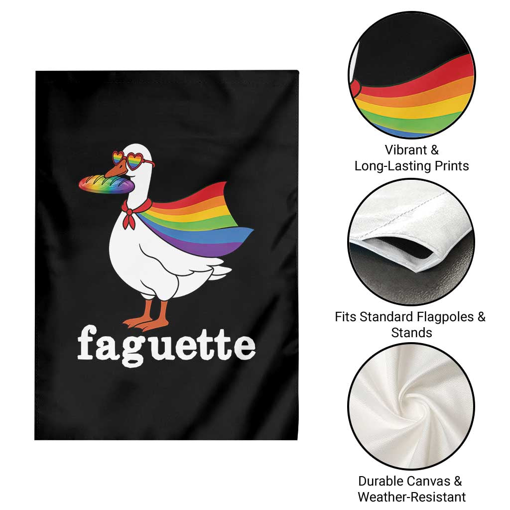 Faguette LGBTQ Garden Flag Funny Pride Goose Rainbow