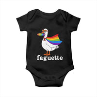 Faguette LGBTQ Baby Onesie Funny Pride Goose Rainbow