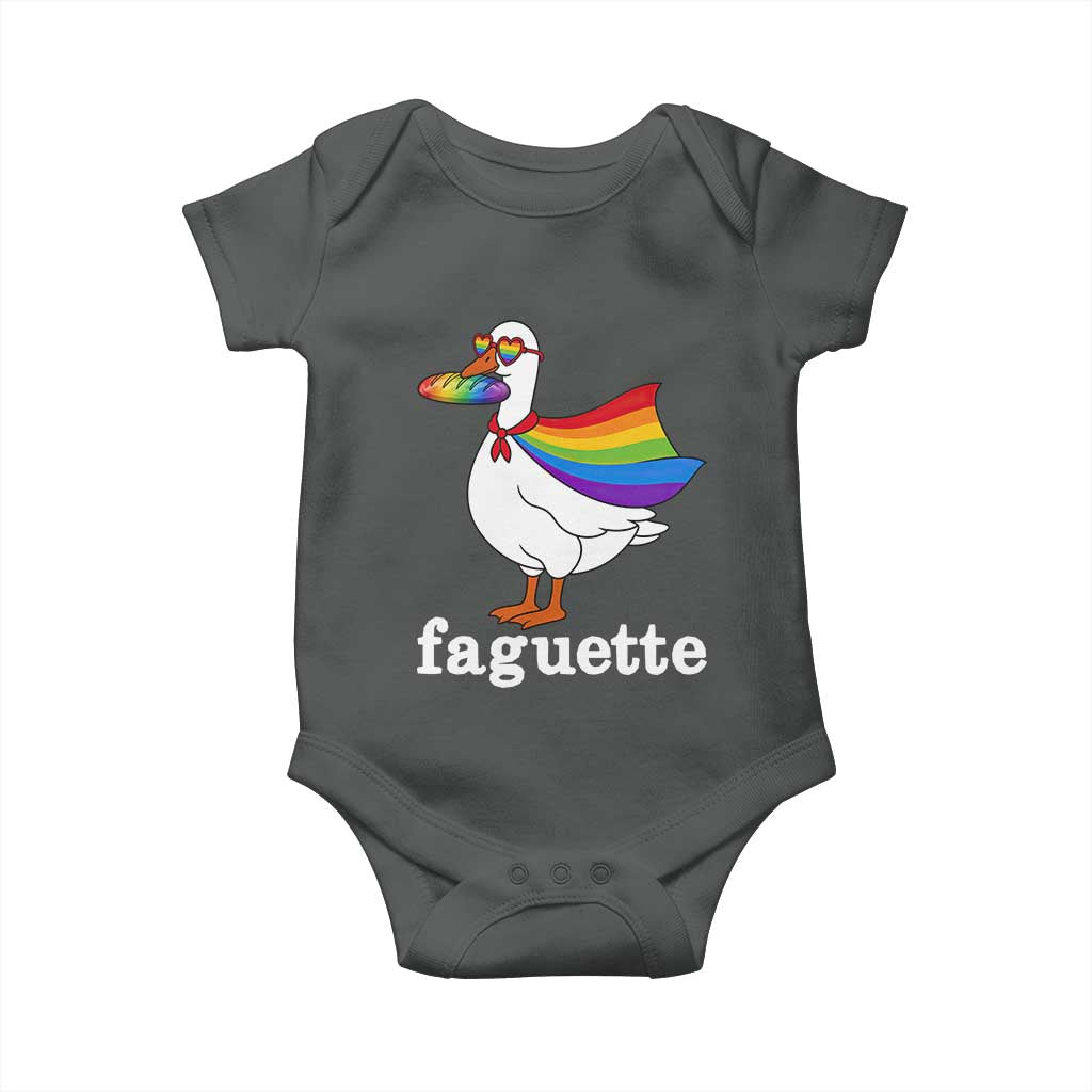 Faguette LGBTQ Baby Onesie Funny Pride Goose Rainbow