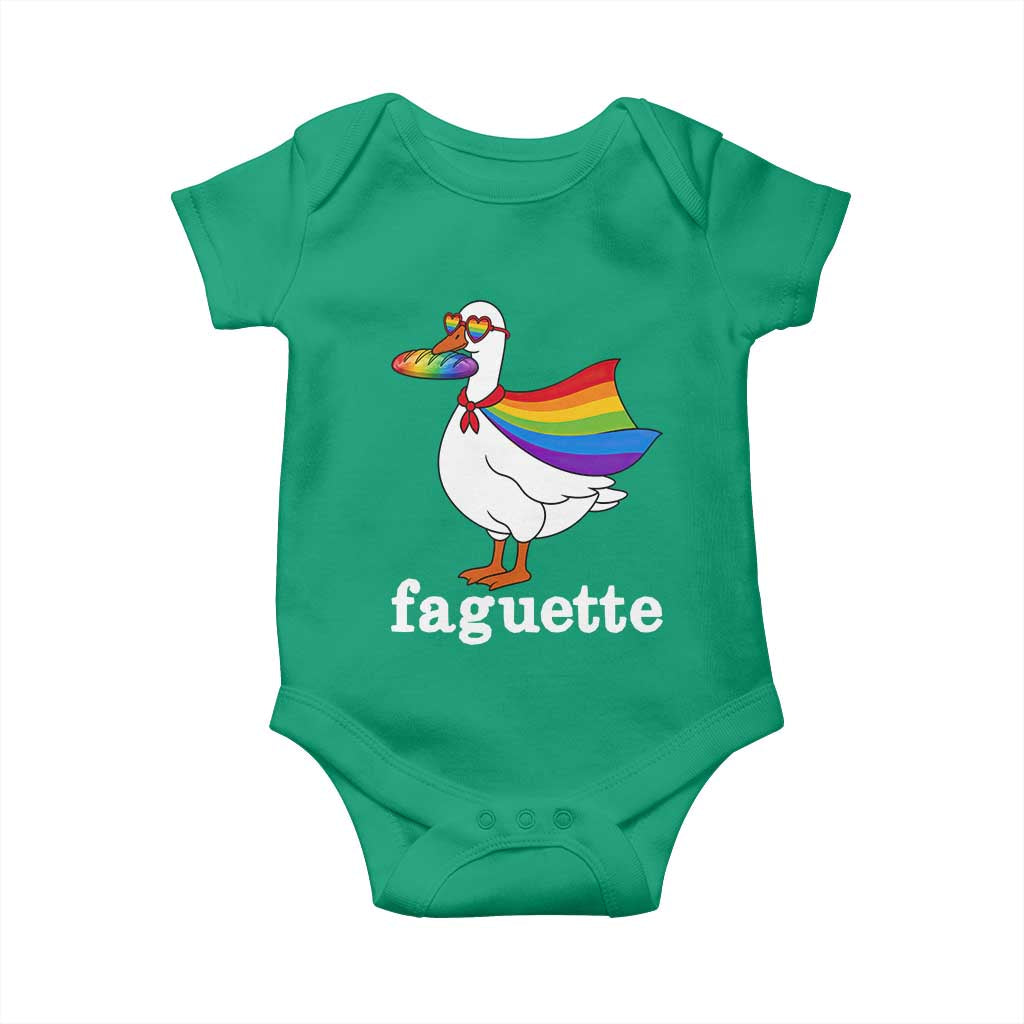 Faguette LGBTQ Baby Onesie Funny Pride Goose Rainbow