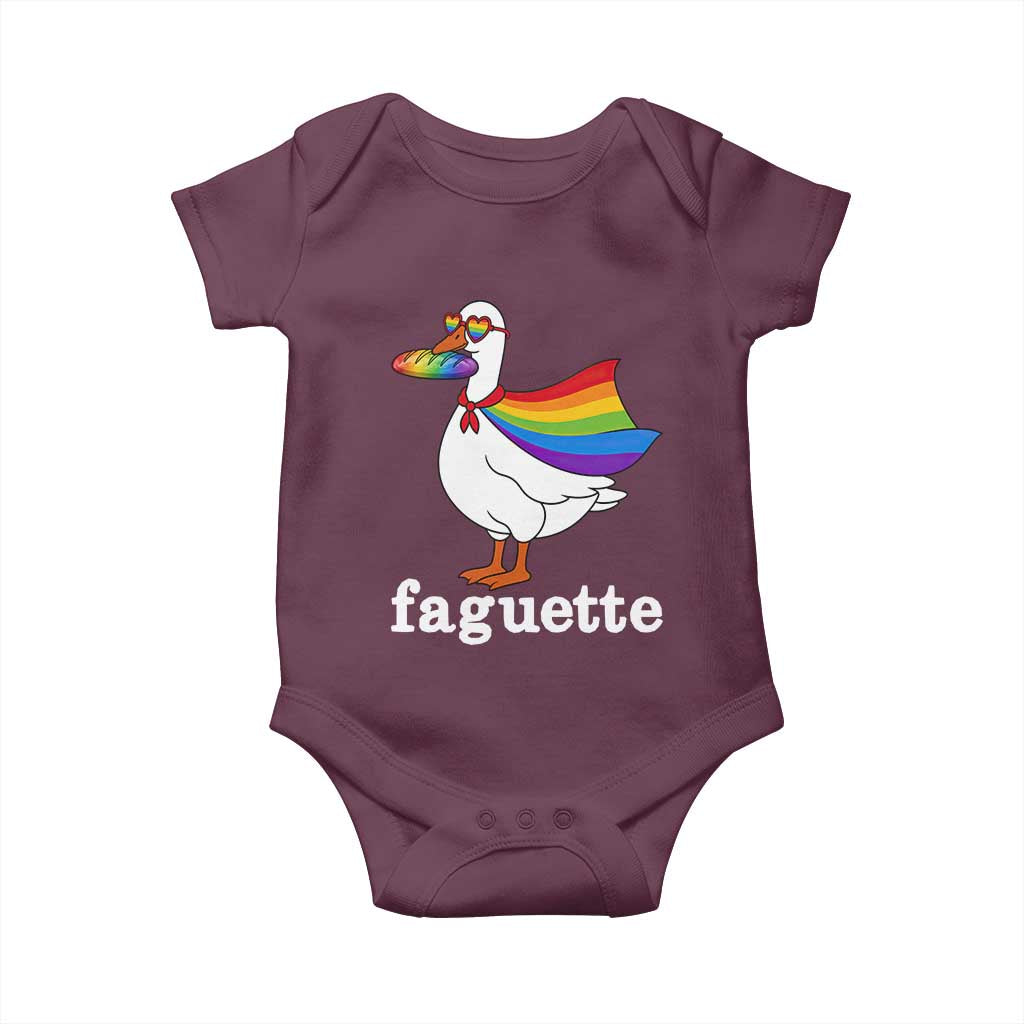 Faguette LGBTQ Baby Onesie Funny Pride Goose Rainbow