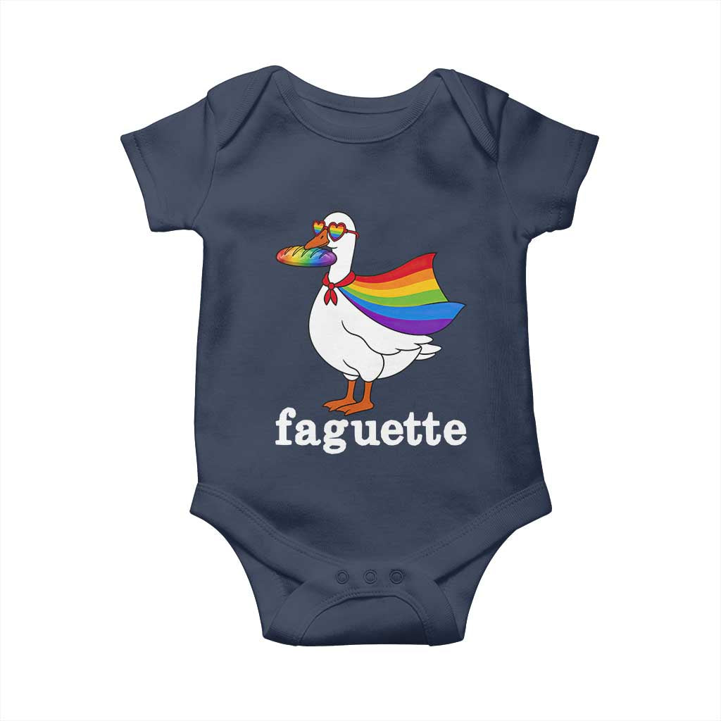 Faguette LGBTQ Baby Onesie Funny Pride Goose Rainbow