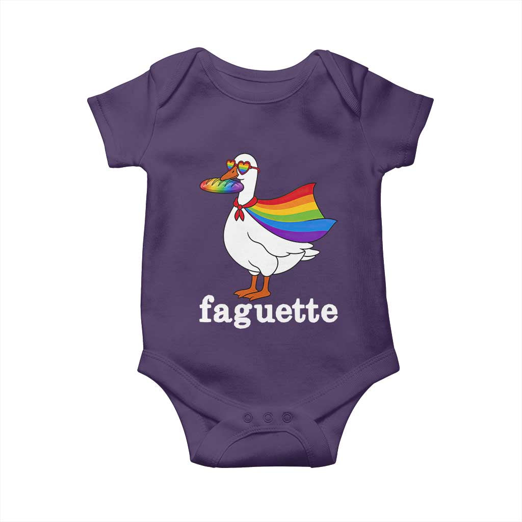 Faguette LGBTQ Baby Onesie Funny Pride Goose Rainbow